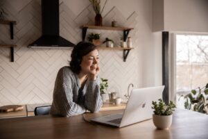 Professional women having a fun video chat with someone